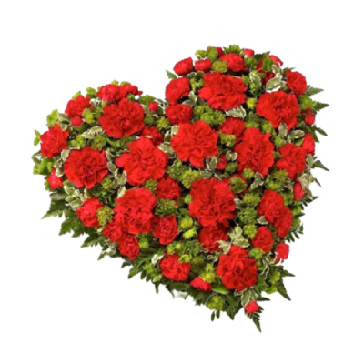 Венок в виде сердца из живых цветов ВСЖ32