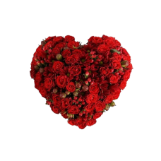 Венок в виде сердца из живых цветов ВСЖ-23